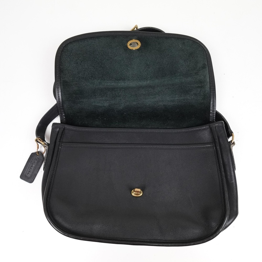 Vintage 1980s Coach Leatherware Leather Crossbody Shoulder Bag Womens Black USA - Picture 6 of 9